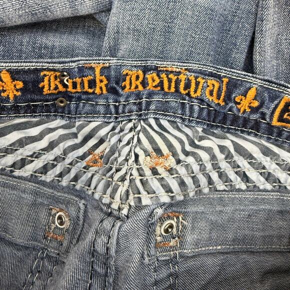 Rock Revival Jeans Women's 25(2) Blue Jazlyn Easy Straight Sequin Embellished - Picture 8 of 15